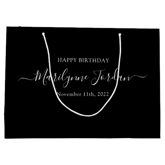 パーソナライズされた誕生日大抱き枕 ラージペーパーバッグ (裏面)