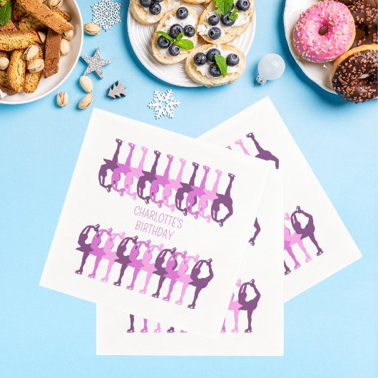 パーソナライズされた誕生日姿スケートで滑る スタンダードカクテルナプキン