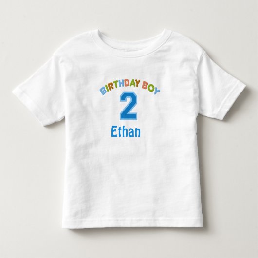 パーソナライズされた誕生日少年（2歳） トドラーTシャツ (正面)