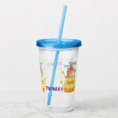 パーソナライズされた誕生日恐竜 アクリルタンブラー (裏面)