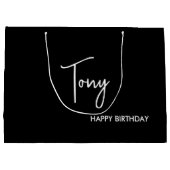 パーソナライズされた誕生日抱き枕、誕生日抱き枕、 ラージペーパーバッグ (裏面)