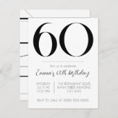 パーソナライズされた誕生日招待状白黒 招待状 (正面/裏面)