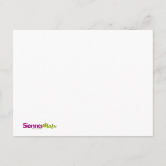 パーソナライズされた誕生日招待状 インビテーションポストカード (裏面)