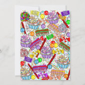 パーソナライズされた誕生日招待状 |キャンディお洒落 招待状 (裏面)