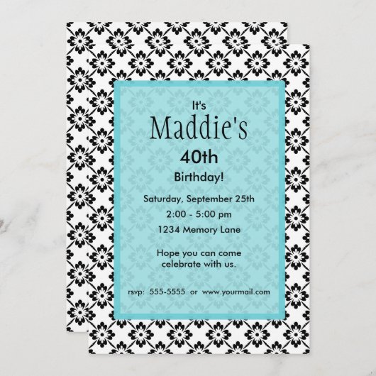 パーソナライズされた誕生日招待状 招待状 (正面/裏面)