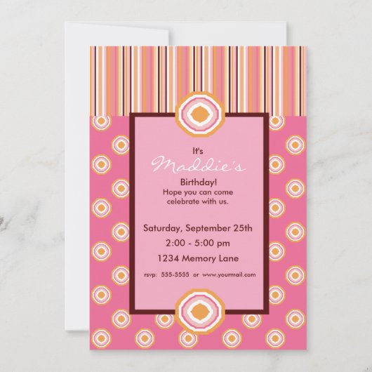 パーソナライズされた誕生日招待状 招待状 (正面)