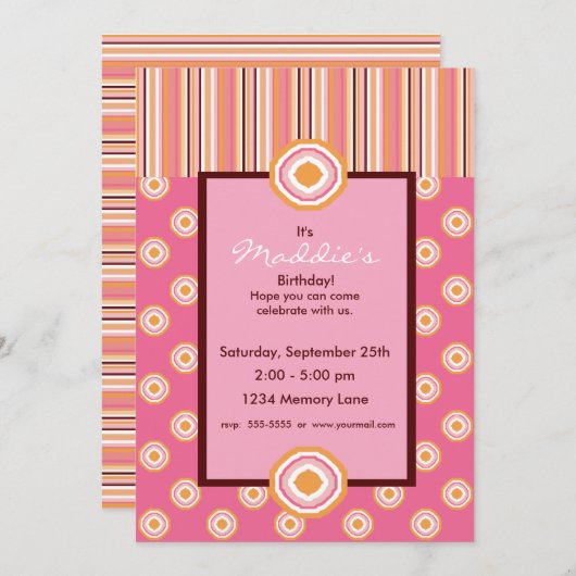 パーソナライズされた誕生日招待状 招待状 (正面/裏面)