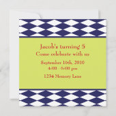 パーソナライズされた誕生日招待状 招待状 (裏面)