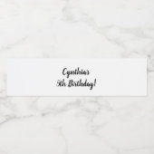 パーソナライズされた誕生日水瓶包み ペットボトルラベル (シングルラベル)