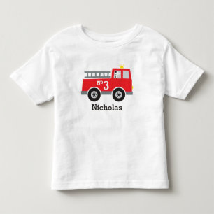 パーソナライズされた誕生日消防車 トドラーTシャツ