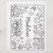 パーソナライズされた誕生日着色ランチョンマット (正面/裏面)