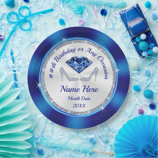 パーソナライズされた誕生日紙プレート又はANY大事な行事 ペーパープレート (パーティー)