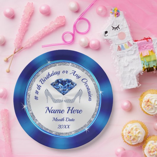 パーソナライズされた誕生日紙プレート又はANY大事な行事 ペーパープレート (パーティー)