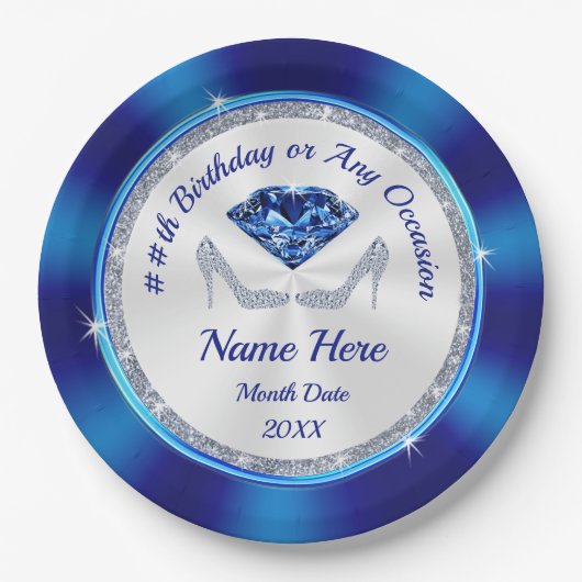 パーソナライズされた誕生日紙プレート又はANY大事な行事 ペーパープレート (正面)