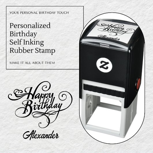 パーソナライズされた誕生日自墨用ゴムスタンプ セルフインキングスタンプ