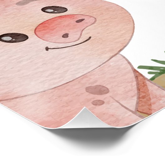 パーソナライズされた誕生日農場動物標識 ポスター (コーナー)