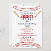 パーソナライズされた誕生日野球テーマ招待状 招待状 (正面)