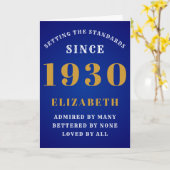 パーソナライズされた誕生日1930名前を追加する青い金ゴールド カード (黄色い花)