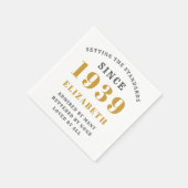 パーソナライズされた誕生日1939金ゴールドグレーシエレガントック スタンダードカクテルナプキン (角)