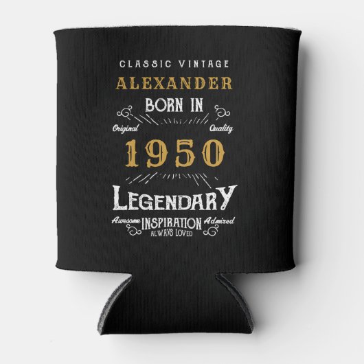 パーソナライズされた誕生日1950伝説的な名前を追加 缶クーラー (正面)