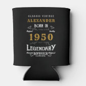 パーソナライズされた誕生日1950伝説的な名前を追加 缶クーラー (裏面)