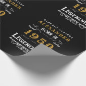 パーソナライズされた誕生日1950伝説的動揺して ラッピングペーパー (角)