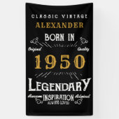 パーソナライズされた誕生日1950伝説的動揺して 横断幕 (縦)