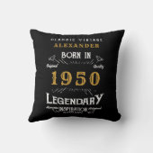パーソナライズされた誕生日1950動揺して伝説的 クッション (裏面)
