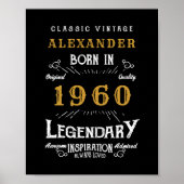 パーソナライズされた誕生日1960伝説的な名前を追加 ポスター (正面)