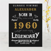 パーソナライズされた誕生日1960名前を追加する伝説的な大きい カード (黄色い花)