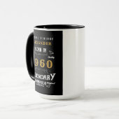 パーソナライズされた誕生日1960名前を追加する伝説的な大きい マグカップ (正面左)