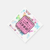 パーソナライズされた誕生日1960蝶あなたの名前を追加 スタンダードカクテルナプキン (角)