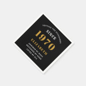 パーソナライズされた誕生日1970ブラックネームを追加 スタンダードカクテルナプキン (角)