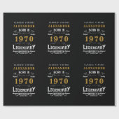 パーソナライズされた誕生日1970伝説的な名前を追加 ラッピングペーパー (フラット)