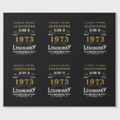 パーソナライズされた誕生日1973伝説の名前を追加 ラッピングペーパー (フラット)