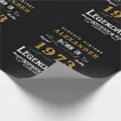 パーソナライズされた誕生日1973伝説の名前を追加 ラッピングペーパー (角)