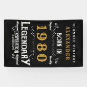 パーソナライズされた誕生日1980伝説の名前を追加 横断幕 (横)