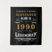 パーソナライズされた誕生日1990伝説の名前を追加 タペストリー (正面)