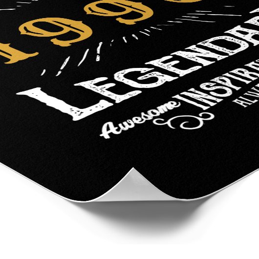 パーソナライズされた誕生日1990伝説の名前を追加 ポスター (角)