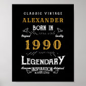 パーソナライズされた誕生日1990伝説の名前を追加 ポスター (正面)