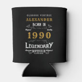 パーソナライズされた誕生日1990伝説の名前を追加 缶クーラー (裏面)
