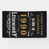 パーソナライズされた誕生日1990伝説的な名前を追加 横断幕 (横)