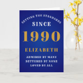 パーソナライズされた誕生日1990愛された名前の追加ブルー カード (黄色い花)
