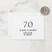 パーソナライズされた誕生日70は数字だ ノートカード (正面/裏面インサイチュ)