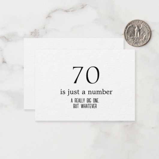 パーソナライズされた誕生日70は数字だ ノートカード (正面/裏面インサイチュ)
