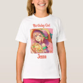 パーソナライズされた誕生日 |アニメピザパーティー Tシャツ (正面)