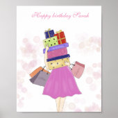 パーソナライズされた誕生日、イラストレーション ポスター (正面)