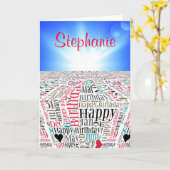 パーソナライズされた誕生日 カード (黄色い花)