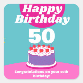 パーソナライズされた誕生日 スクエアシール