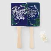 パーソナライズされた誕生日 ハンドファン (正面&裏面)